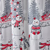 Whistler Snowman Fabric Shower Curtain, Gray, detail