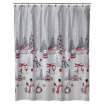 Whistler Snowman Fabric Shower Curtain, Gray
