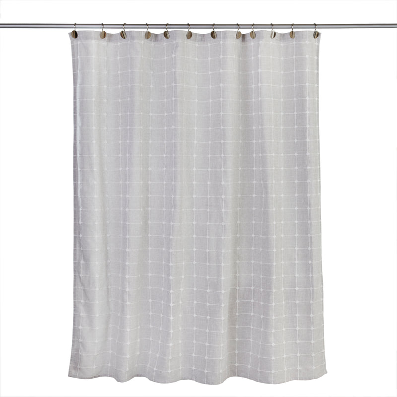 Windowpane Texture Fabric Shower Curtain, Neutral