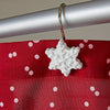 Winter Dogs Shower Curtain & Hook Set, Red, detail