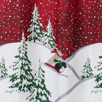 Winter Dogs Shower Curtain, Red, detail