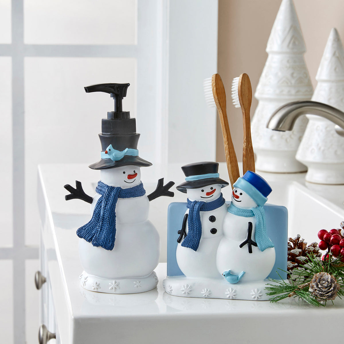 Winter Friends Lotion/Soap Dispenser, Blue Multi, Lifestyle