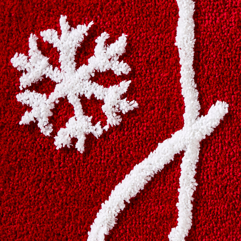 Winter Greetings Rug, Red, detail