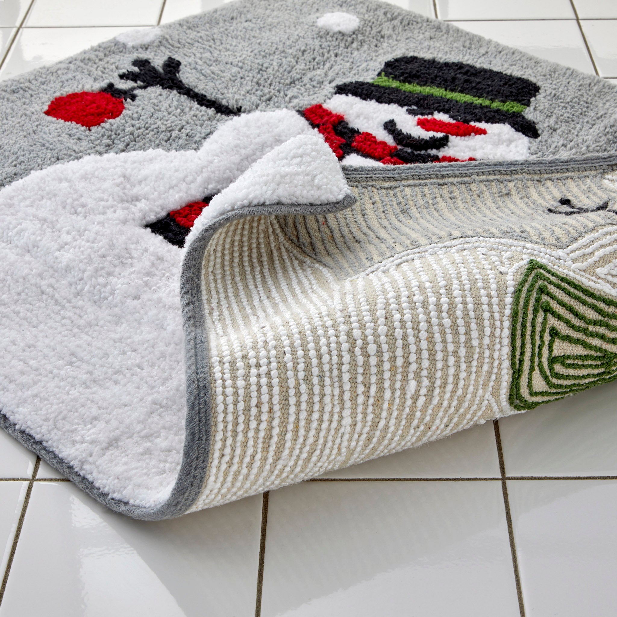 Woodland Winter Rug, Gray, showing back