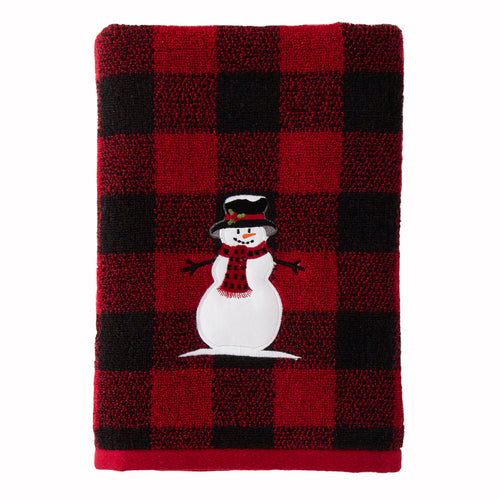 Woodland Winter Bath Towel, Red/Black