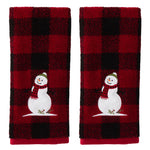 Woodland Winter 2-Piece Hand Towel Set, Red/Black