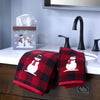 Woodland Winter 2-Piece Hand Towel Set, Red/Black, Lifestyle